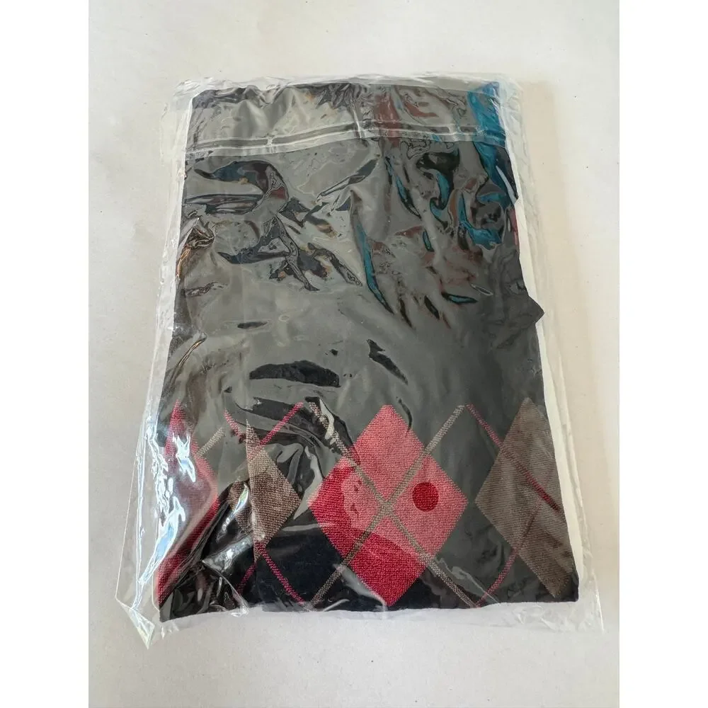 NWT Retro Black, Red & Brown Argyle Plaid Tights